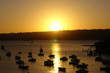 Coucher  de soleil sur bateaux