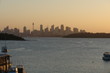 Baie de Sydney sous un ciel orange