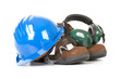 Safety gear - over a white background