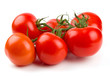 Cluster of tomatoes isolated on white