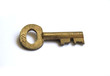Close up view of the old key on white background.