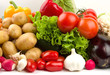 Set of autumn vegetables on white table Set of autumn vegetables on white table