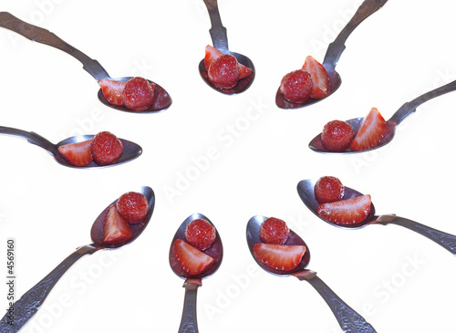 strawberries in spoons