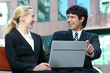 Business people working on laptop