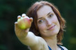 woman and fruit