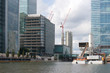 Floating concrete silos at Canary Wharf construction site Floating concrete silos at Canary Wharf construction site
