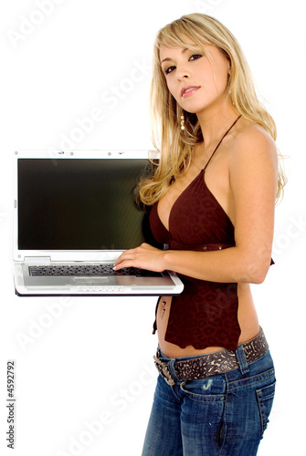 fashion girl on a laptop