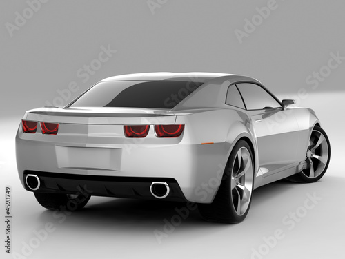 silvery sports car