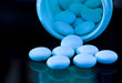 Pills in blue light