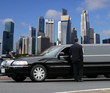 Limousine driver waiting for passenger in Singapore Limousine driver waiting for passenger in Singapore
