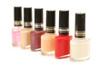 Nail polish in a line