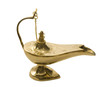 Aladdin's magic brass oil lamp isolated on white