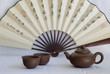 Tea set and fan