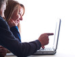 young couple surfing the web