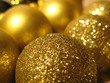 close-up of shimmering christmas balls