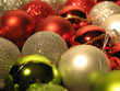 close-up of shimmering christmas balls