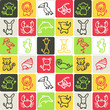 animaux - motif damier
