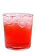 Glass of red drink with ice with clipping path