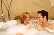 happy couple in bath