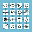 black and white icons set - weather
