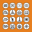black and white icons set - travel