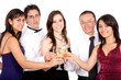 friends celebrating with champagne