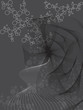 abstract bubbles and mesh twist on gray 