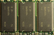 close up of computer RAM chips
