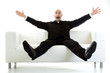 Surprised Man On Couch