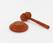 Judge hammer over white backgrounds