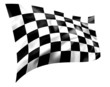Rippled black and white chequered flag Rippled black and white chequered flag