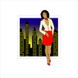 Elegant woman in the city lights 