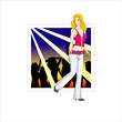 Blond girl in a night club 