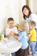 washing hands