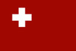 White cross on red background