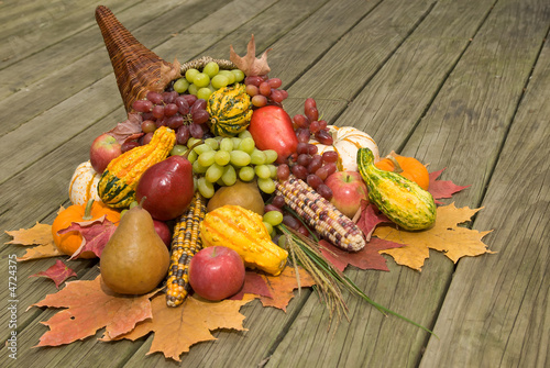 Photo: Cornucopia with fall harvest Cornucopia with fall harvest