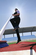 business man high jump