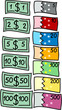 Dollars & Euro. [Vector]