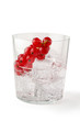 Glass of water with ice and red currants with clipping path Glass of water with ice and red currants with clipping path