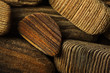 Polished peaces of wood in the sea by sand and waves Polished peaces of wood in the sea by sand and waves