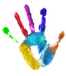 multicolor left hand print multicolor left hand print