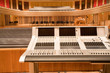 modern auditorium inside and an audio-mixer modern auditorium inside and an audio-mixer