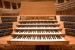 organ keyboard on the modern auditorium organ keyboard on the modern auditorium