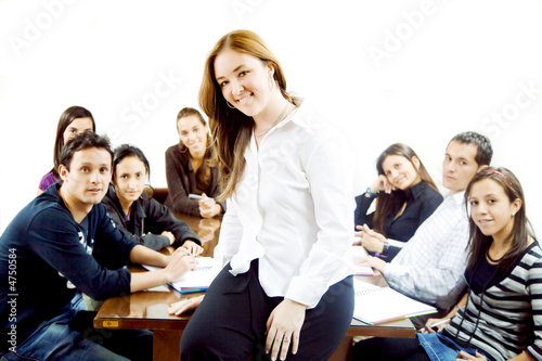 female teacher and her students female teacher and her students