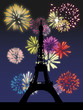 Feu d'artifice à la Tour Eiffel - Illustration