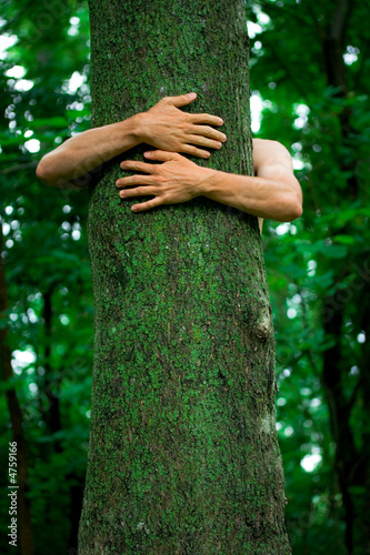 Photo: Tree hugger environmentalist Tree hugger environmentalist
