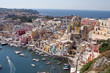 Blick über die Insel Procida, Golf von Neapel, Italien