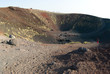 Tourists on the border of craters Silvestri of the volcano Etna