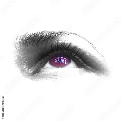 Purple eye isolated