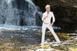 Blonde by waterfall Blonde by waterfall